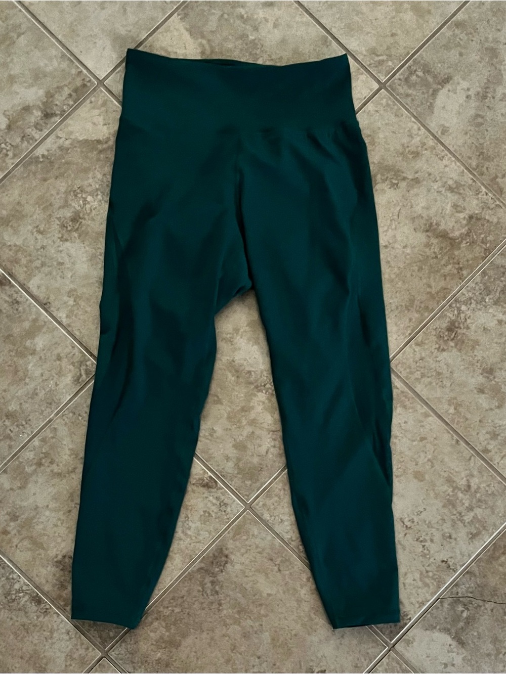 Green High Rise Compression Workout Pants - M